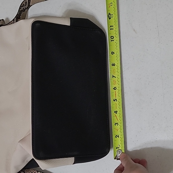 Nine West Black & Cream Shoulder Bag with Snake Print Strap - Picture 12 of 16